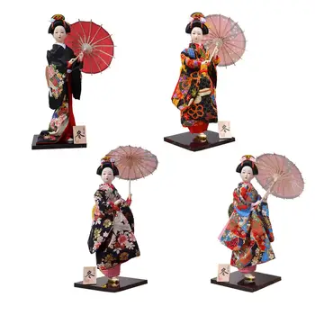 Gheișă japoneză Sculptura de Epocă în Stil Oriental Papusa Kimono Păpuși în Picioare Gratuit Asiatice Geisha Papusa pentru Masă Acasă Raft Decor