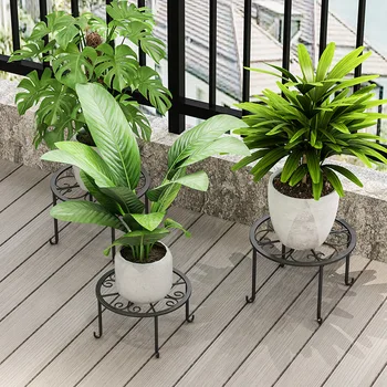 Grădină Durabile De Stocare Raft Stand Podea Display Raft Ghiveci Stander Din Fier Forjat Stil Clasic Plante De Balcon Decor Acasă