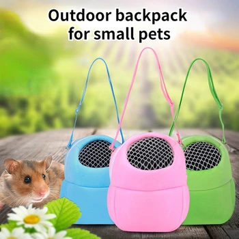 Hamster care transportă sac portabil animal de companie mic sac de voiaj respirabil rucsac în aer liber Mouse-ul carrycage animale de companie bumbac cuib cușcă de hamster