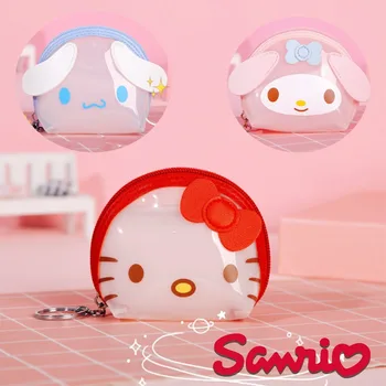 Hello Kitty Mini Poseta De Monede Sanrio Anime Melodie Cinnamoroll Pompompurin Cască Sac De Depozitare Drăguț Pandantiv Jucarii Copii Cadouri