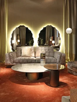 Italian de lux de lumină ceai de masă Nordic familie mare camera de zi postmodern marmură rundă de masă de ceai