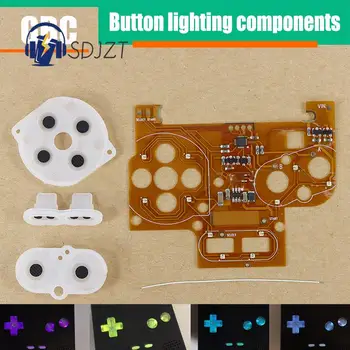LED-uri Buton Kit de Lumina Pentru GameBoy Color cu LED-uri Panglică Bord GBC DIY Butonul de Lumina W/Pad Cauciuc