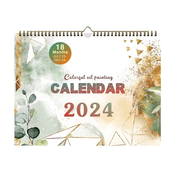 Lunar Calendar De Perete Jul. 2023-Dec. 2024 Birou Calendar Planner, 18 Lunare 40JB