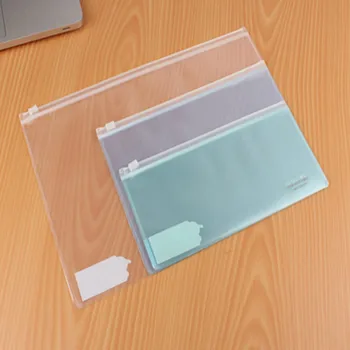 Mată fermoar sac transparent document geanta A4 / A5 / A6 pungă de hârtie pentru birou școală
