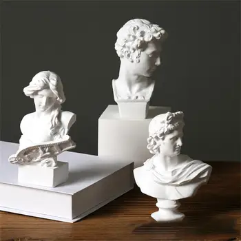 Mini Sculptura David Decor De Unghii Foto Recuzită Nordic Personaj Literar Cap Tencuiala Desktop Mici Ornamente Decoratiuni Acasă