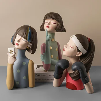 Moden Fata Superba Rășină De Artă Statuie Cadou Zână Accessori Stil De Moda Sculptura Ornamente, Decorațiuni De Masă Figurine