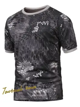 NOUĂ Bărbați în aer liber cu Maneci Scurte T-Shirt de Vară Gât Rotund Tactice Python Formare Camuflaj Îmbrăcăminte