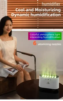 Noi 900ML RGB Led-uri de Lumină de pe Desktop Muzică Dinamică Ultrasunete Flacără Umidificator de Aer Umidificator Acasă Difuzor Mașină de Ceață Filtru de