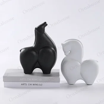 Nordic Cal Ceramice Moderne, Simple și Creative Animal Decor Acasă Meserii Decor Figurine Decorative Accesorii pentru Casa