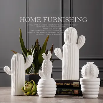 Nordic Ceramice Cactus Ornamente în Formă, Lumină și Creație de Mobilier, Dormitor, Camera de zi, Desktop Decor