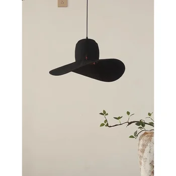 Nordic creativ și personalizat pălărie de paie candelabru, minimalist stil francez living, sala de mese, corpuri de iluminat, îmbrăcăminte stor