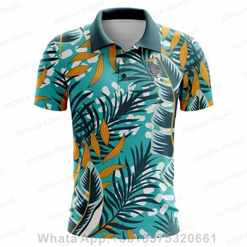Oameni Noi Vara Golf Polo Shirt Florale Ocazionale De Imprimare De Moda Topuri Cu Maneci Scurte T-Shirt Iute Uscat Respirabil Polos Cămașă Îmbrăcăminte
