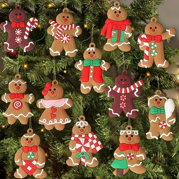 Omul de turtă dulce Ornamente de Crăciun Copac Agățat Pandantiv 2023 Crăciun Fericit Decoratiuni pentru Casa 2024 Cadou de Anul Nou Crăciun Noel
