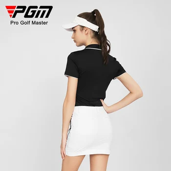 PGM de Golf pentru Femei Maneci Scurte T Shirt Sporturi de Vara Respirabil Tricou Tiv Fantă V-gât Design de Golf, Îmbrăcăminte pentru Femei YF553