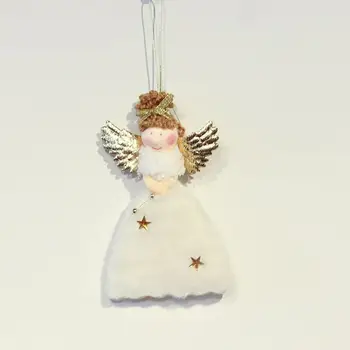 Papusa Pandantiv Ornament de Crăciun Pandantiv Fermecator Mini Înger Papusa Ornamente pentru Pomul de Craciun cu Șnur Aripi Adorabil de Crăciun