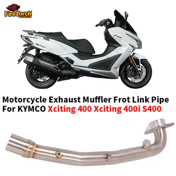 Pentru KYMCO Xciting 400 cod produs 400i S400 Xciting400 Motocicleta de Evacuare din oțel inoxidabil Față Link-ul de Conducta de Evacuare Toba Moto Modifica