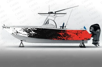 Plin de culoare de cerneală vector grafic de abstractizare Barca Autocolant de Ambalare Pește Barca Impermeabil Personalizat Marin Barca Decal barca folie de vinil