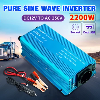 Pure Sine Wave Inverter DC 12v/24v AC 220V 1000W, 1500W 2200W Portabil Putere Banca Convertor Invertor Solar