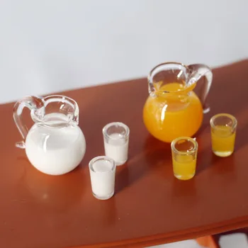 Rășină Suc De Portocale Papusa Accesorii Băuturi Ulcior Cupa 1/12 Simulare La Scară Miniaturală Potabilă Model Mini Papusa Accesorii