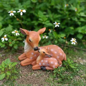 Simulare Creatoare De Animale Cerb Sika Rasina De Artizanat Grădină Vilă Curte Figurine Opere De Artă Peisaj Homestay Sculptura Decor