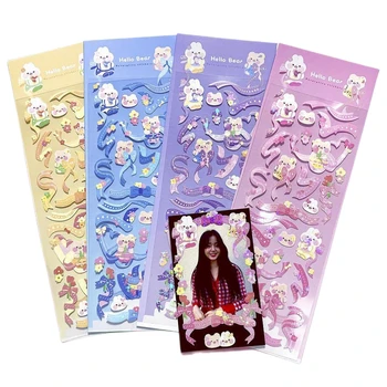 Stil coreean Holograma Decoratiuni Autocolante Kawaii Confetti Panglici Urși și Iepuri Drăguț Deco Sigiliu pentru KPOP Toploader și Mai mult