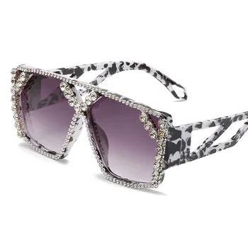 Supradimensionate Piața Diamant ochelari de Soare Noi Femei Barbati Moda Stras Ochelari de Soare Lady Brand de Lux de Designer UV400 Ochelari Unisex