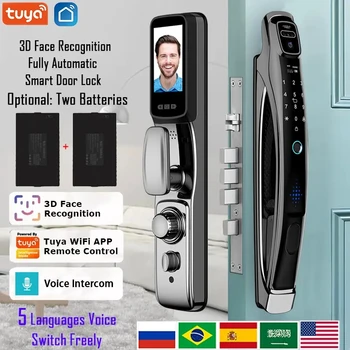 Tuya App 3D de Recunoaștere a Feței de Ușă Inteligent de Blocare Voce Interfon Digital Blocare a Ușii Camerei Video, Apel Automat de Blocare a Ușii