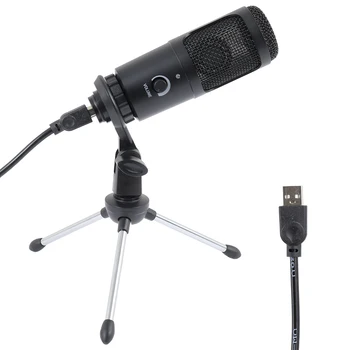 USB Microfon Cu Trepied Condensator Microfon de Înregistrare Pentru Laptop Cardioid Studio de Înregistrare de Voce, Voice Over,YouTube