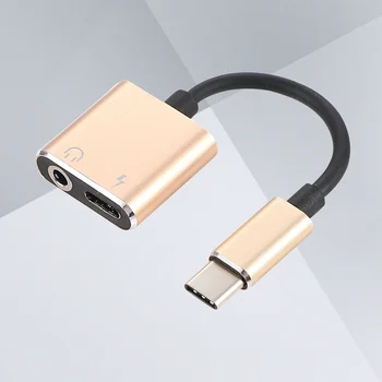 USB Tip C la 35 mm Audio Adaptor Cablu 2 In 1 de Tip C la 35 mm Jack pentru Căști Stereo Microfon Adaptor Convertor Adaptor de Încărcare