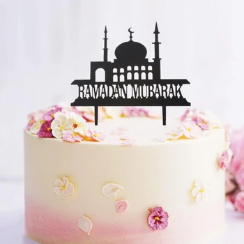 Y1UB Fericit Eid Mubarak Ramadan Tort de Nunta Topper Musulmana Islam Petrecere Cupcake Decor