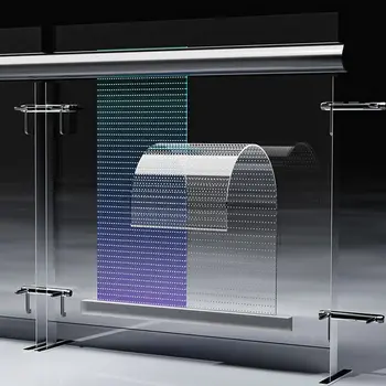 film de cristal adeziv led full color fereastră de sticlă transparentă ecran cu led-uri de afișare pe sticlă flexibilă cu led-uri de film