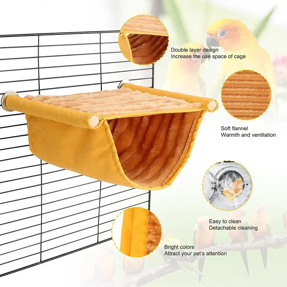 Papagal Lavabil Accesorii Pentru Pervazul ferestrei Detașabil Pat Salau Cald Hamac Cuibul de Companie Cușcă de Hamster Multi-color Imagine 4