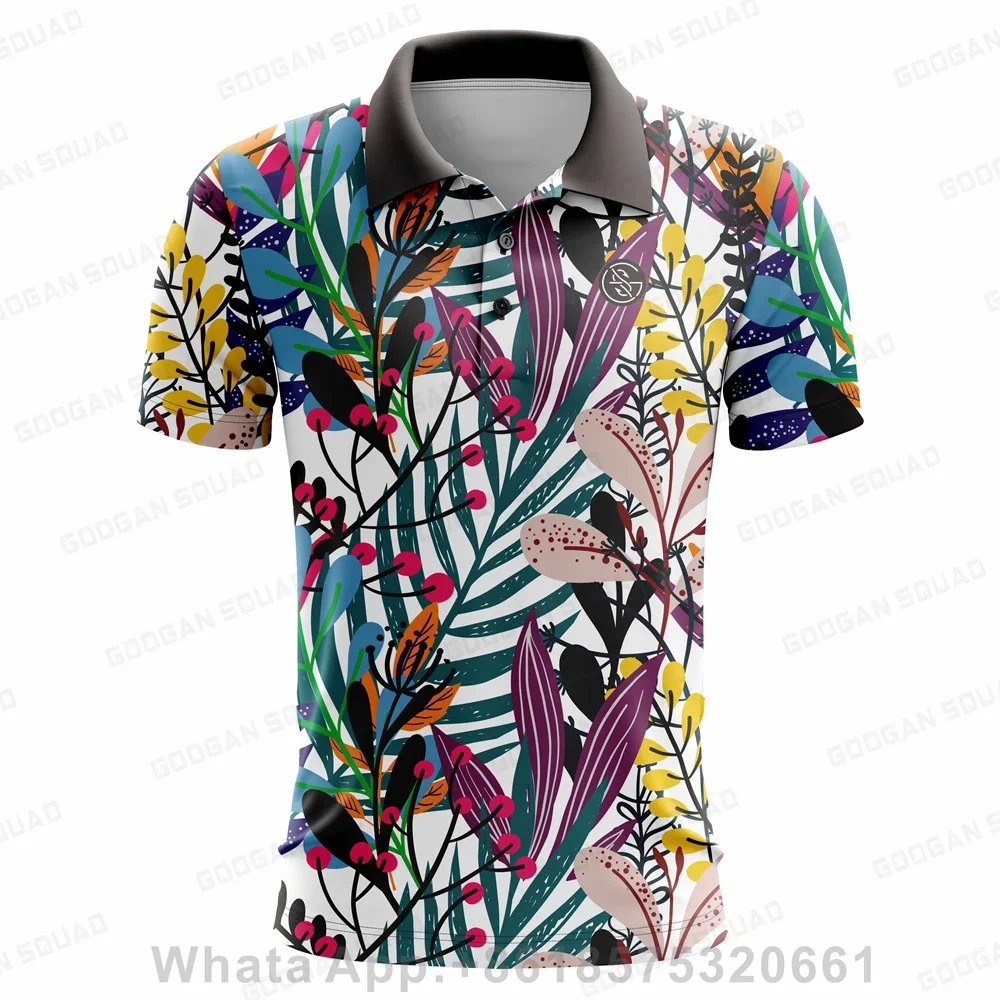 Oameni Noi Vara Golf Polo Shirt Florale Ocazionale De Imprimare De Moda Topuri Cu Maneci Scurte T-Shirt Iute Uscat Respirabil Polos Cămașă Îmbrăcăminte Imagine 1