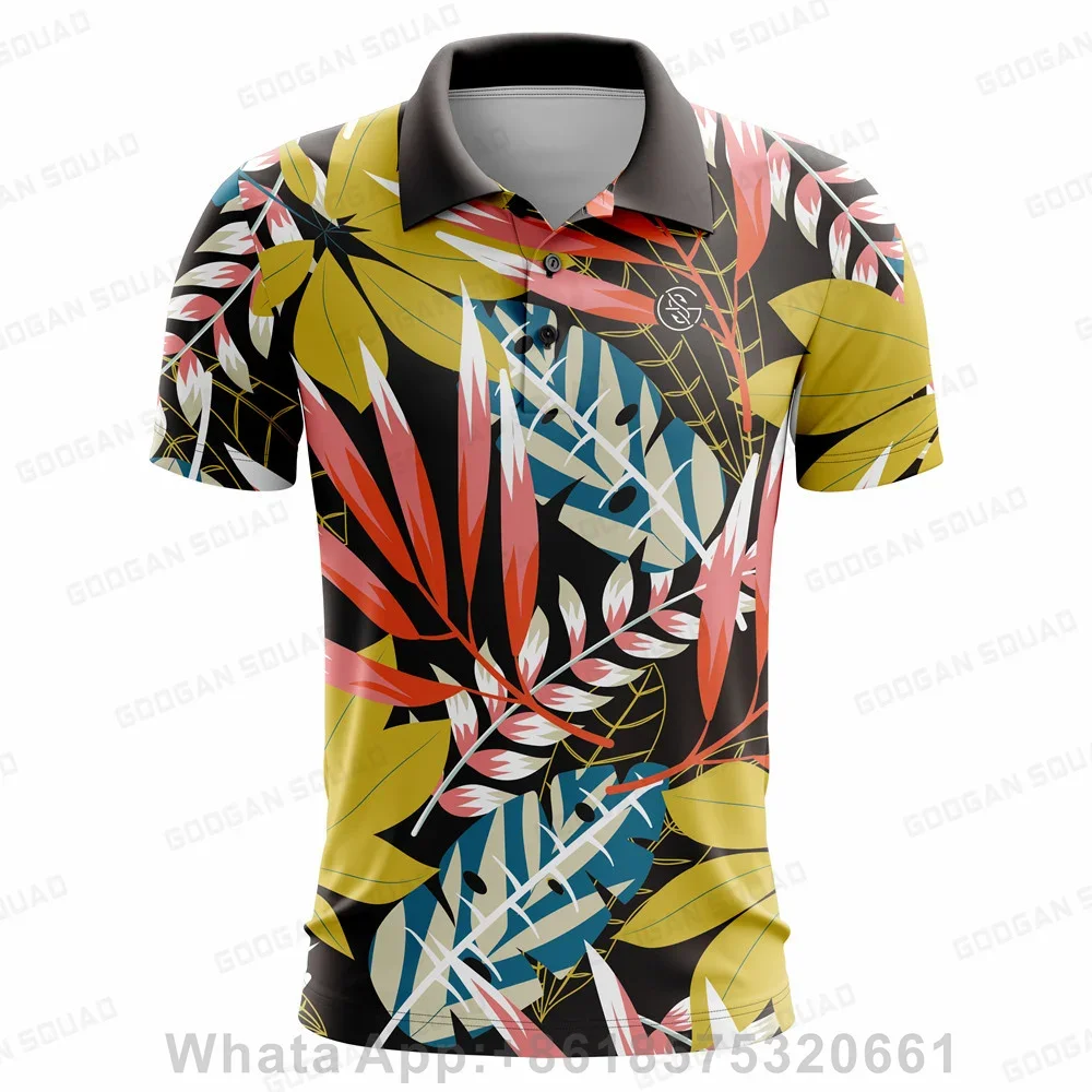 Oameni Noi Vara Golf Polo Shirt Florale Ocazionale De Imprimare De Moda Topuri Cu Maneci Scurte T-Shirt Iute Uscat Respirabil Polos Cămașă Îmbrăcăminte Imagine 2