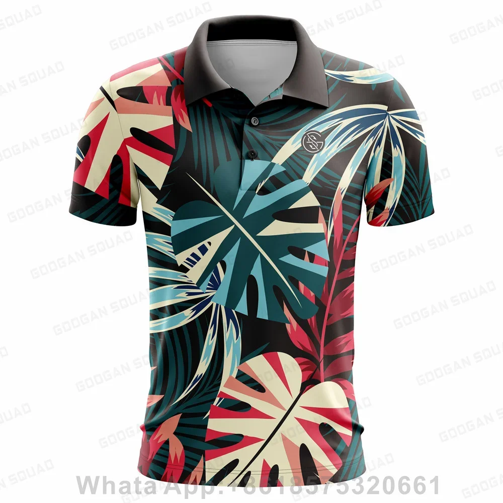 Oameni Noi Vara Golf Polo Shirt Florale Ocazionale De Imprimare De Moda Topuri Cu Maneci Scurte T-Shirt Iute Uscat Respirabil Polos Cămașă Îmbrăcăminte Imagine 3