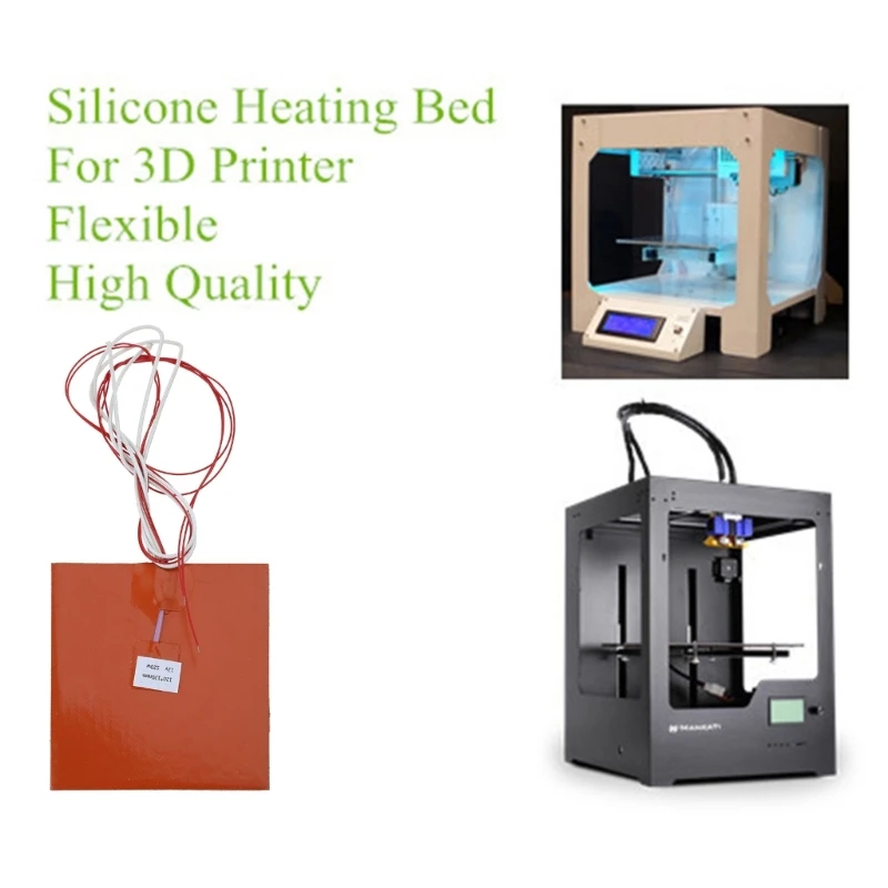 120x120mm Silicon Încălzire Tampon de Încălzire Flexibil 3D Printer Pat Încălzit (2V 120W） Imagine 2