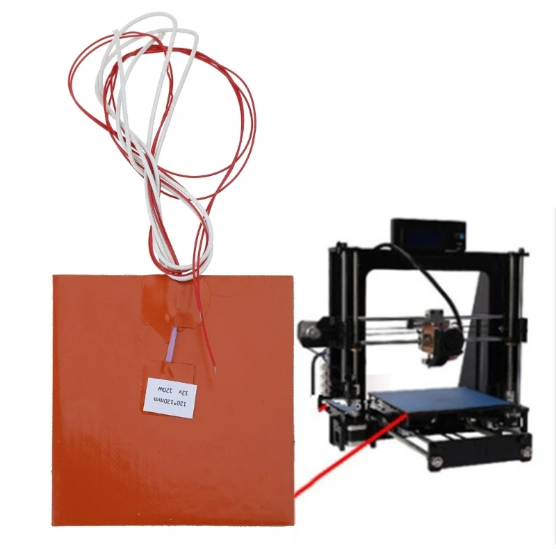 120x120mm Silicon Încălzire Tampon de Încălzire Flexibil 3D Printer Pat Încălzit (2V 120W） Imagine 3