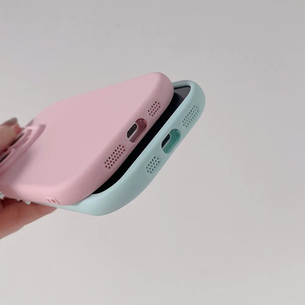 Drăguț forma ovala, shockproof silicon de caz pentru iPhone 15 14 13 12 11 XS XR Pro Max Plus placare buton anti cădea moale capacul telefonului Imagine 3