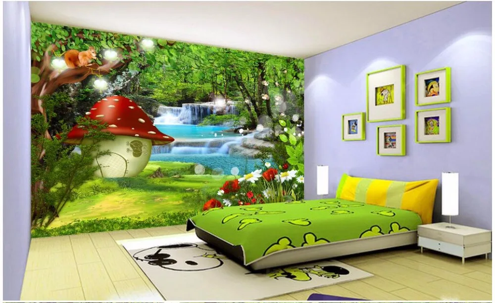 WDBH personalizate murale 3d foto tapet copii de Desene animate camera de vis forest home decor 3d picturi murale tapet pentru perete 3 d Imagine 0
