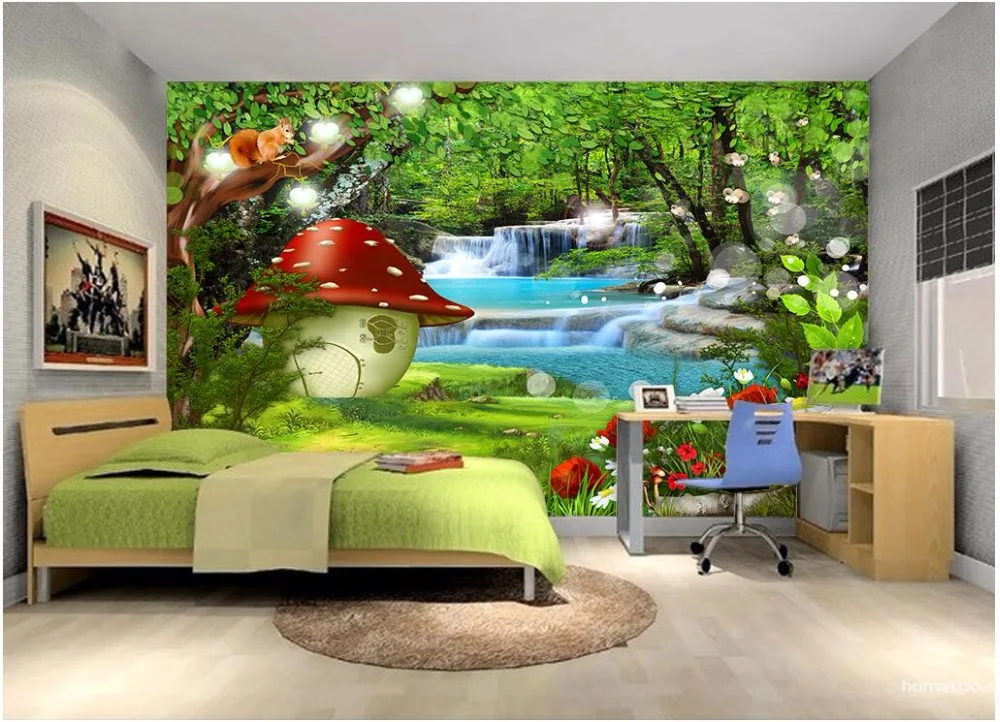 WDBH personalizate murale 3d foto tapet copii de Desene animate camera de vis forest home decor 3d picturi murale tapet pentru perete 3 d Imagine 3