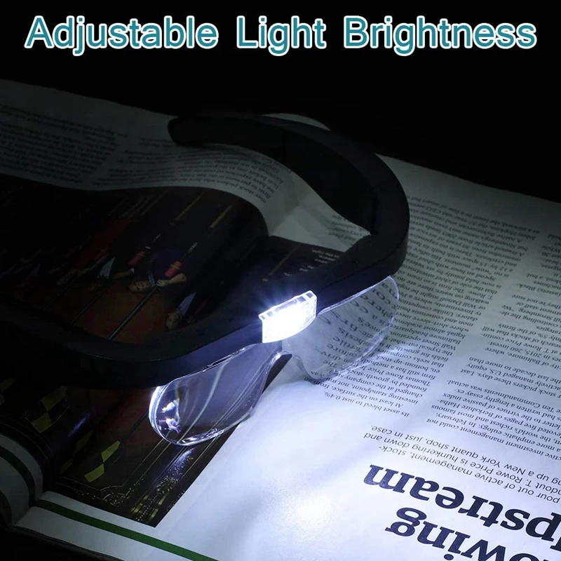 Lumina LED-uri Lupa Reincarcabile Lupa Detasabila Cu Lentile de 1,5 X, 2.5 X 3.5 X, 5X, Potrivit Pentru Citirea de Aproape Imagine 5