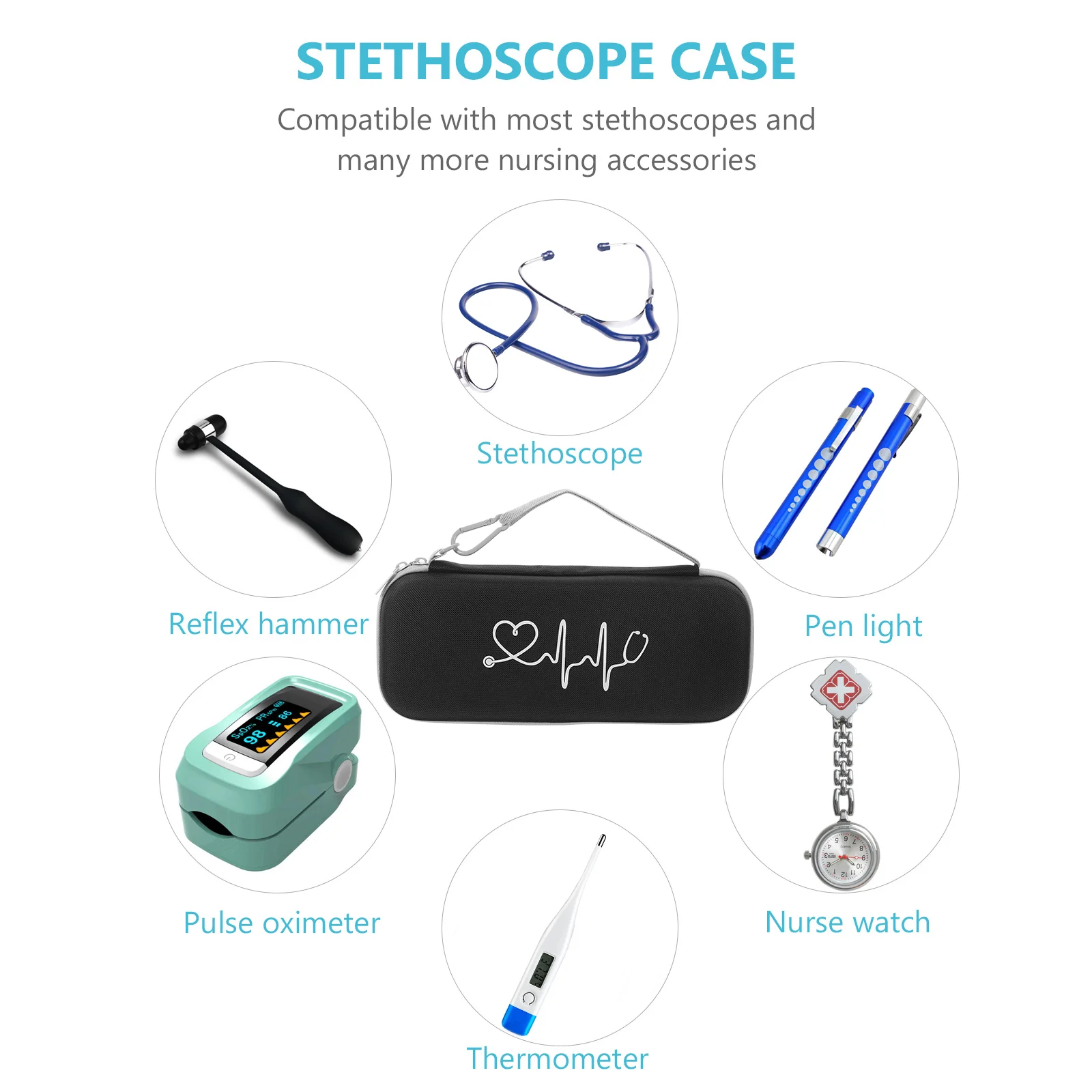 Stetoscop Sac de Depozitare de Călătorie Esențiale de Protecție Caz pentru Asistenta Accesorii Imagine 5