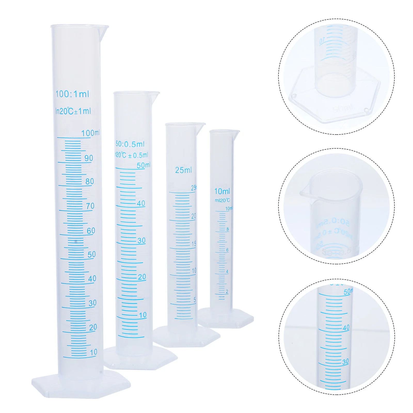 Transparent De Măsurare Din Plastic Cilindru Gradat Din Plastic Measuri Proces De Testare Lichid Tub De Laborator Instrument / / / Imagine 3