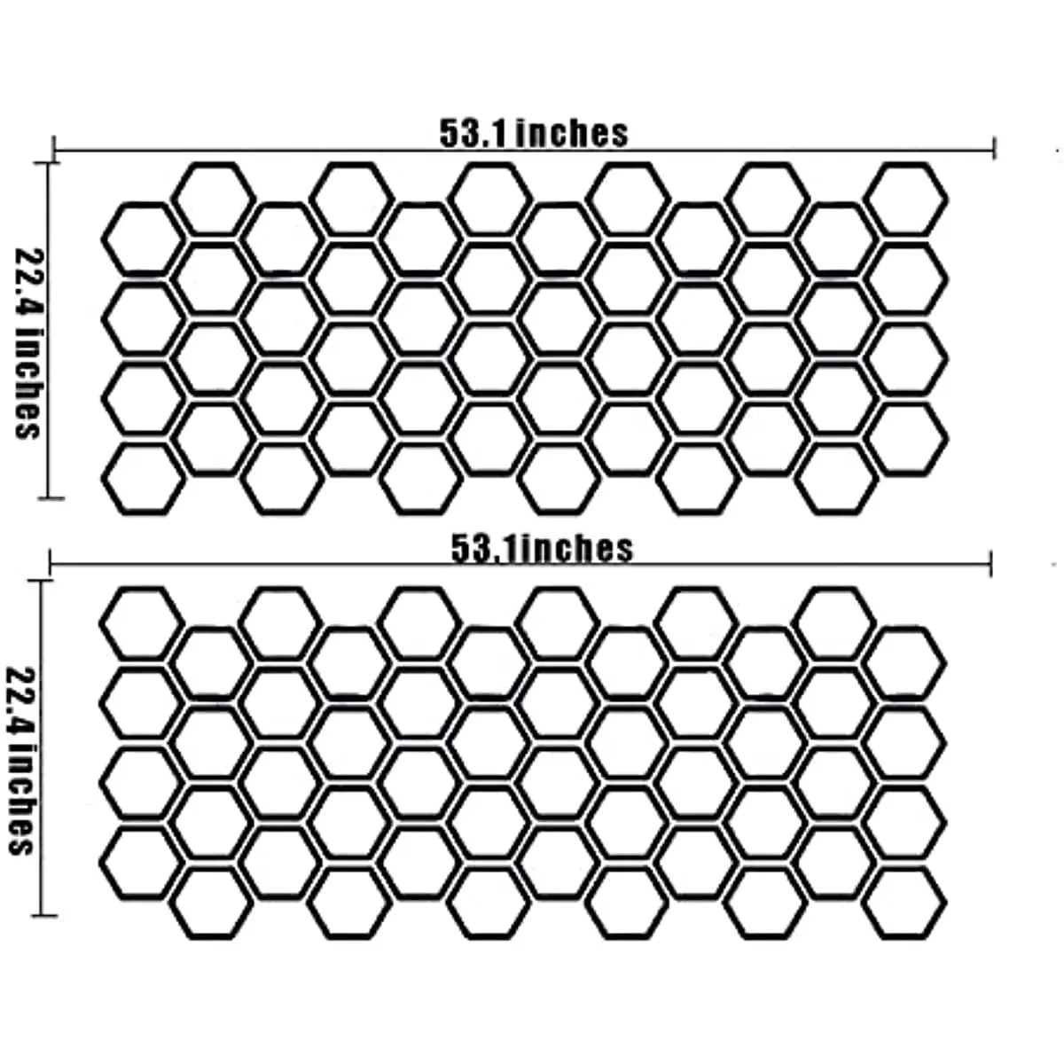 Fagure de miere Hexagon Model de Vinil Portiera Laterală Decalcomanii Autocolante Decoratiuni Decal pentru Dimensiune Universală, Mașină Livrea (Negru) Imagine 3