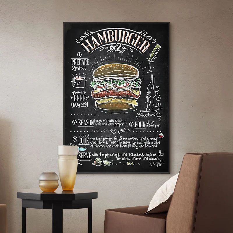 Nordic Burger, Pizza Poster de Arta Personalitate Restaurant Postere si Printuri de Perete Camera de zi de Decorare Acasă Imagine 3