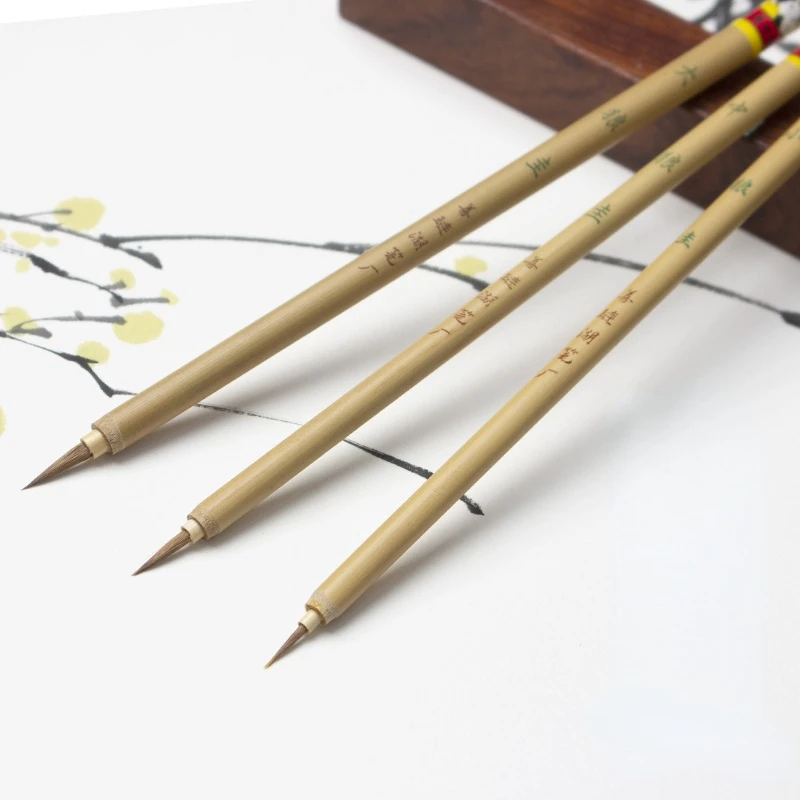 Caligrafie Chineză Stilou Perie Acuarelă Baimiao Meticulos Pictură Schiță Perie Nor Alb Nevăstuică Perie De Păr Pen Tinta China Imagine 1