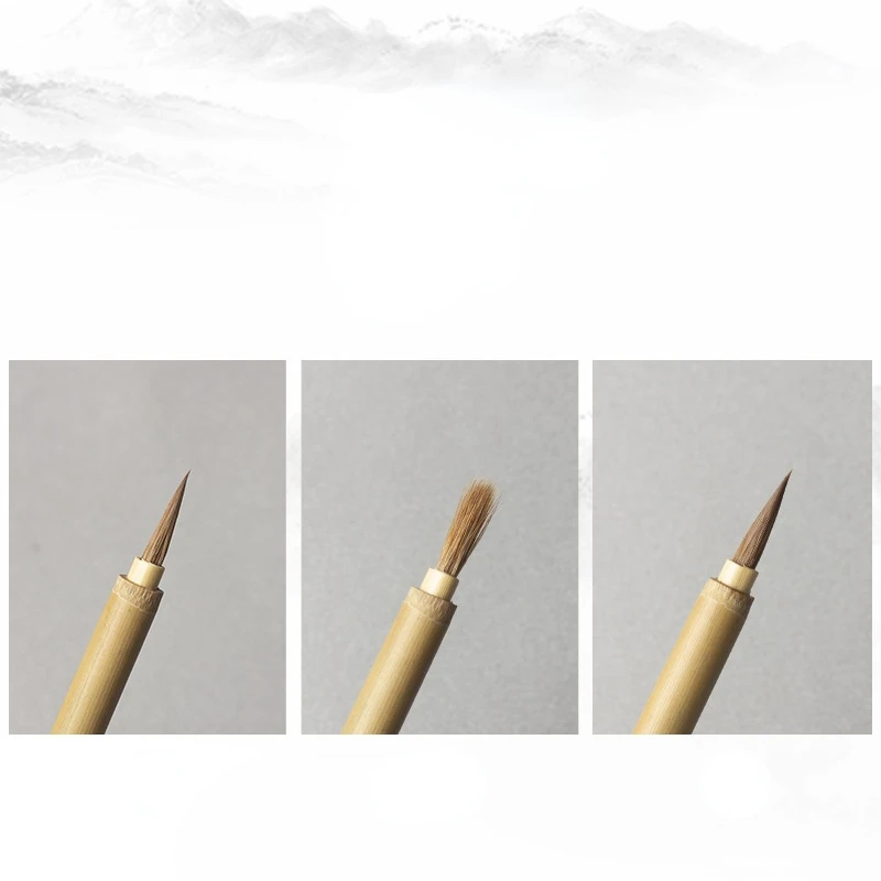 Caligrafie Chineză Stilou Perie Acuarelă Baimiao Meticulos Pictură Schiță Perie Nor Alb Nevăstuică Perie De Păr Pen Tinta China Imagine 4
