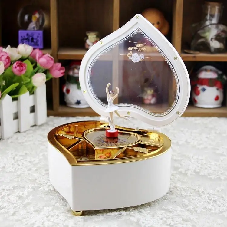 Locul 16 tipuri de music box cutie de bijuterii, fata de nunta, cadou de ziua de nastere, ceas cutie muzicala minge de cristal Imagine 5