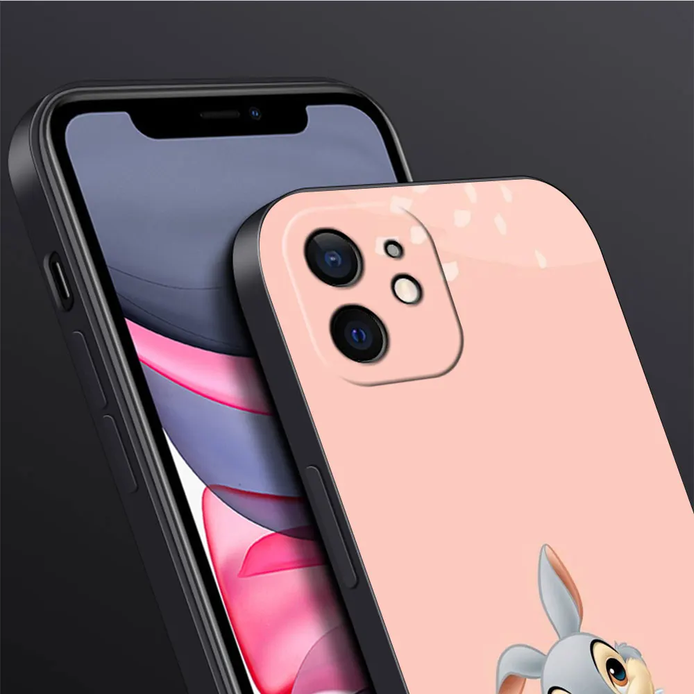 Disney Thumper Drăguț Caz Pentru Apple iPhone 11 13 14 15 Pro Max 12 Mini 8 7 Plus XR X XS 6 Negru Coajă Moale Funda TPU Capacul Telefonului Imagine 3