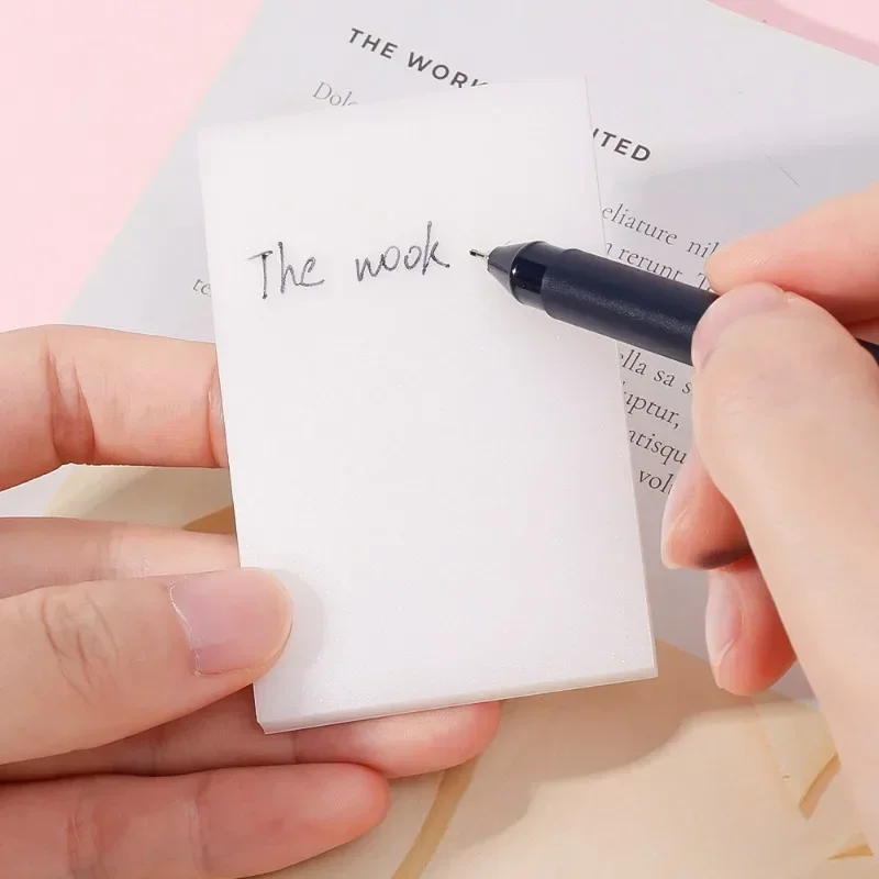 100Sheets Impermeabil Transparent Scrub Sticky Note Memo Pad Autocolante de zi cu Zi Pentru a Face Lista de Hârtie Notă pentru Elev Papetărie de Birou Imagine 4
